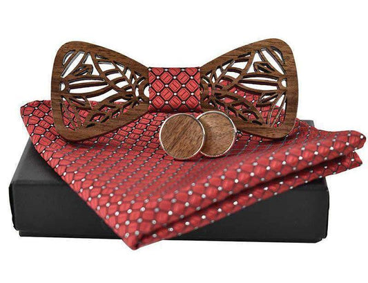 Coffret Noeud Papillon Bois Mariage - Corn