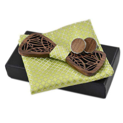 Coffret Noeud Papillon Bois Mariage - Corn