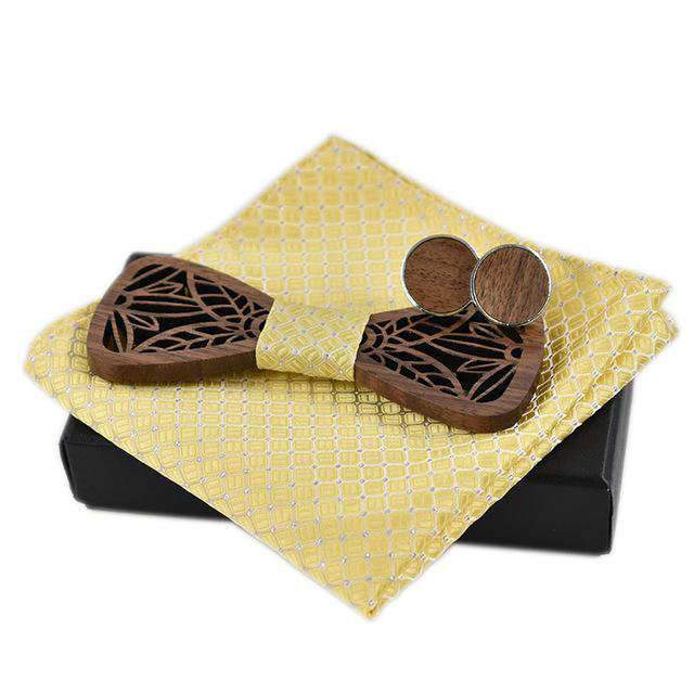 Coffret Noeud Papillon Bois Mariage - Corn
