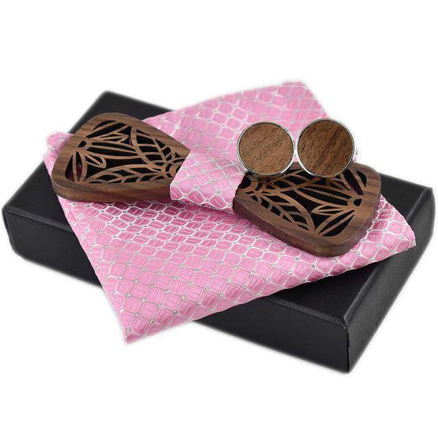 Coffret Noeud Papillon Bois Mariage - Corn