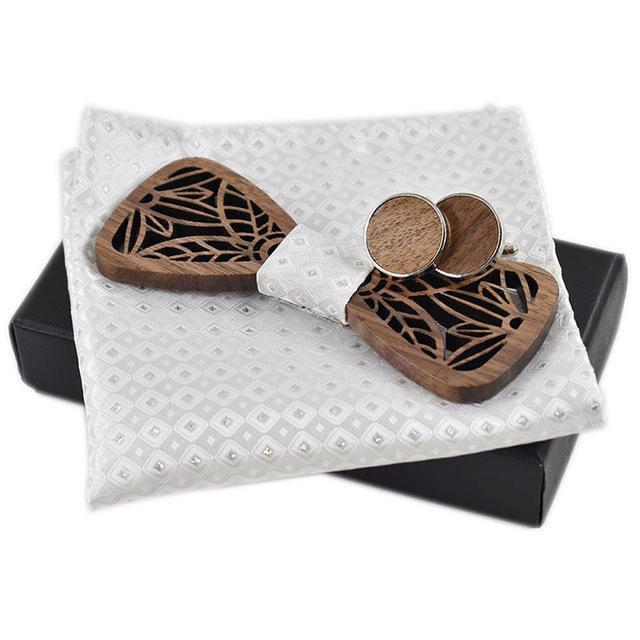 blanc Coffret Noeud Papillon Bois - Koi