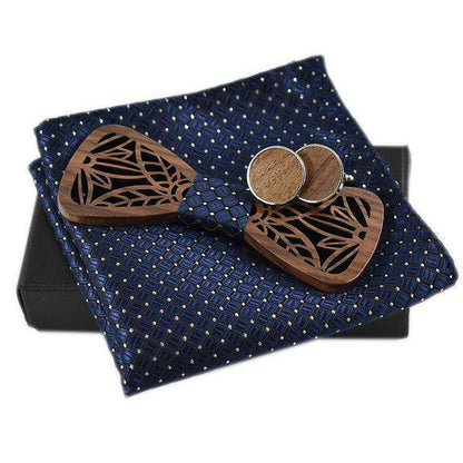 bleu Coffret Noeud Papillon Bois - Koi