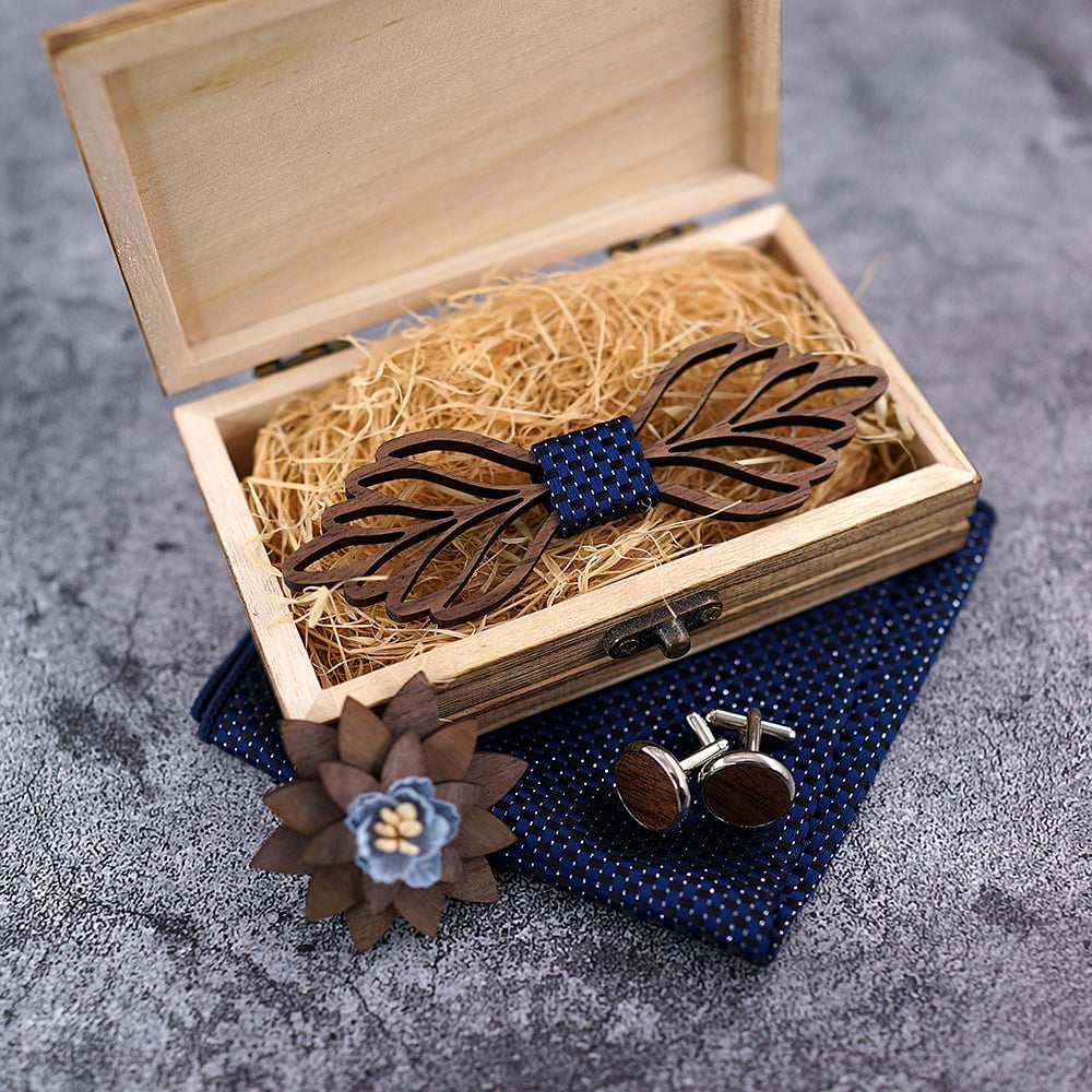 Coffret Noeud Papillon Bois Mariage - Butterfly