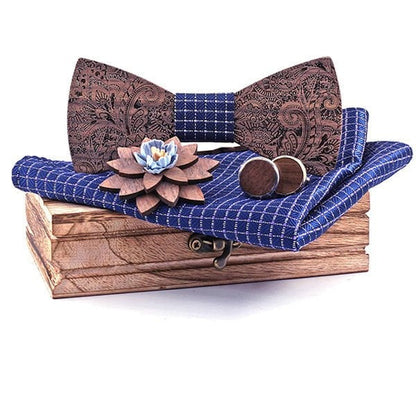 Coffret Noeud Papillon Bois Mariage - Elegant T282-C2