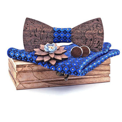 Coffret Noeud Papillon Bois Mariage - Elegant T282-C3