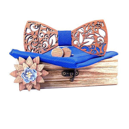 Coffret Noeud Papillon Bois Mariage - Leaf T296-C4