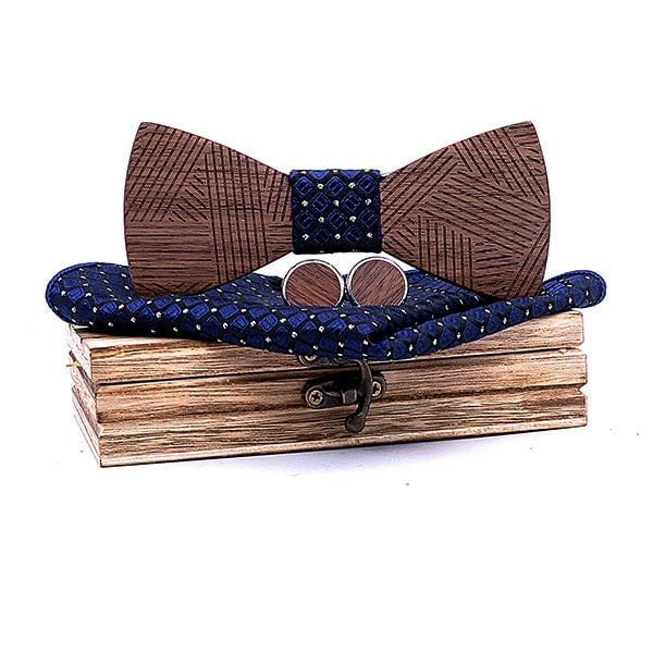 Coffret Noeud Papillon Bois Mariage - Line T221-C2