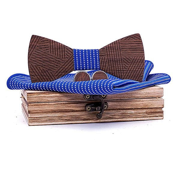 Coffret Noeud Papillon Bois Mariage - Line T221-C5