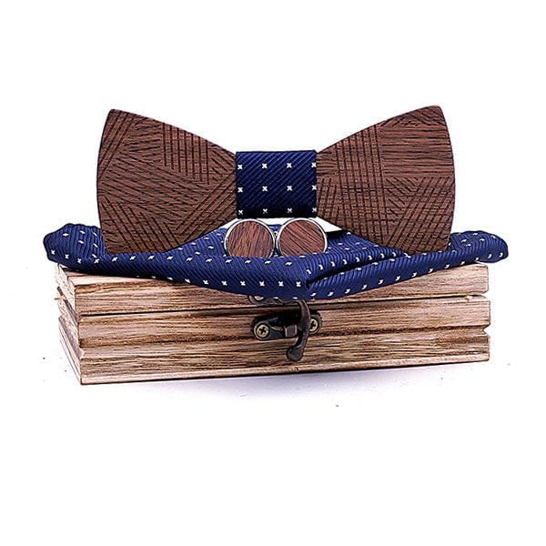 Coffret Noeud Papillon Bois Mariage - Line T221-C6