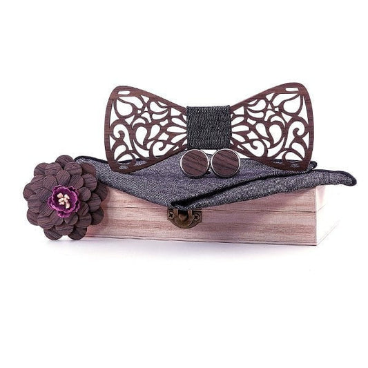 Coffret Noeud Papillon Bois Mariage - Love T329-C1