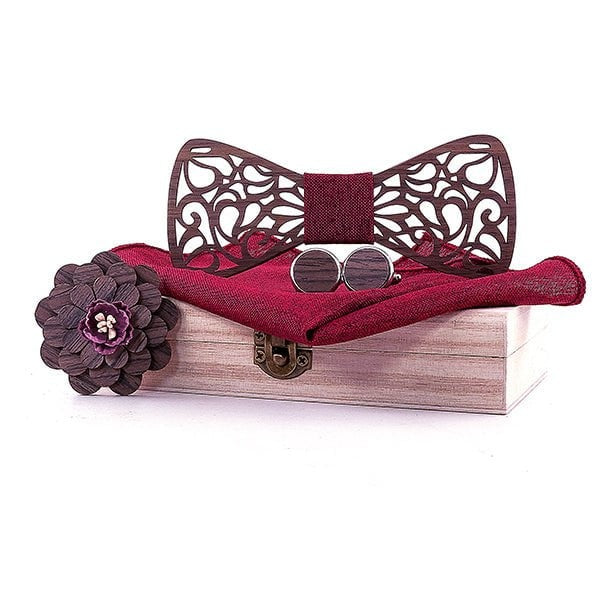 Coffret Noeud Papillon Bois Mariage - Love T329-C5