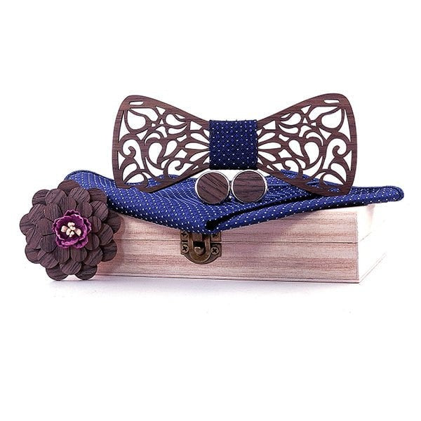 Coffret Noeud Papillon Bois Mariage - Love T329-C6