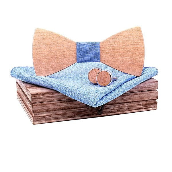 Coffret Noeud Papillon Bois Mariage - Oak T250-C1