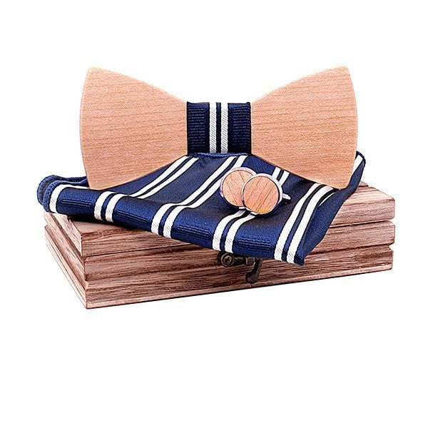 Coffret Noeud Papillon Bois Mariage - Oak T250-C2