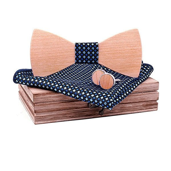 Coffret Noeud Papillon Bois Mariage - Oak T250-C4