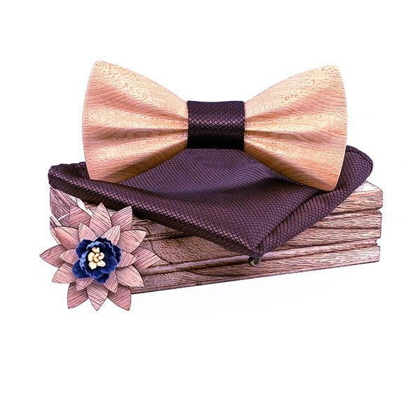 Coffret Noeud Papillon Bois Mariage - Oldies T277-C14