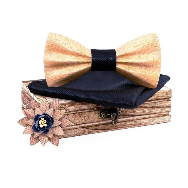 Coffret Noeud Papillon Bois Mariage - Oldies T277-C16