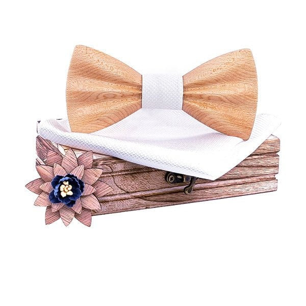Coffret Noeud Papillon Bois Mariage - Oldies T277-C17