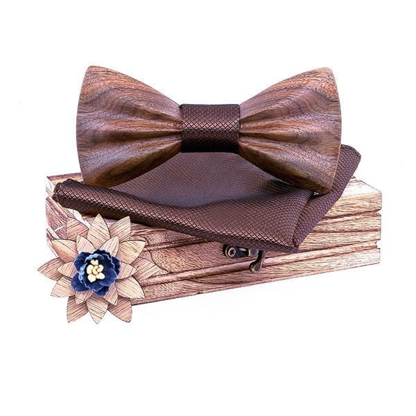 Coffret Noeud Papillon Bois Mariage - Oldies T277-C2
