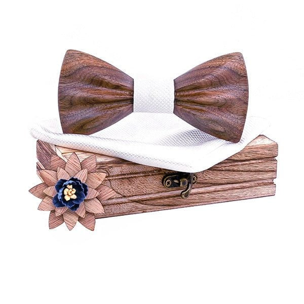 Coffret Noeud Papillon Bois Mariage - Oldies T277-C5