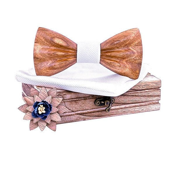 Coffret Noeud Papillon Bois Mariage - Oldies T277-C8