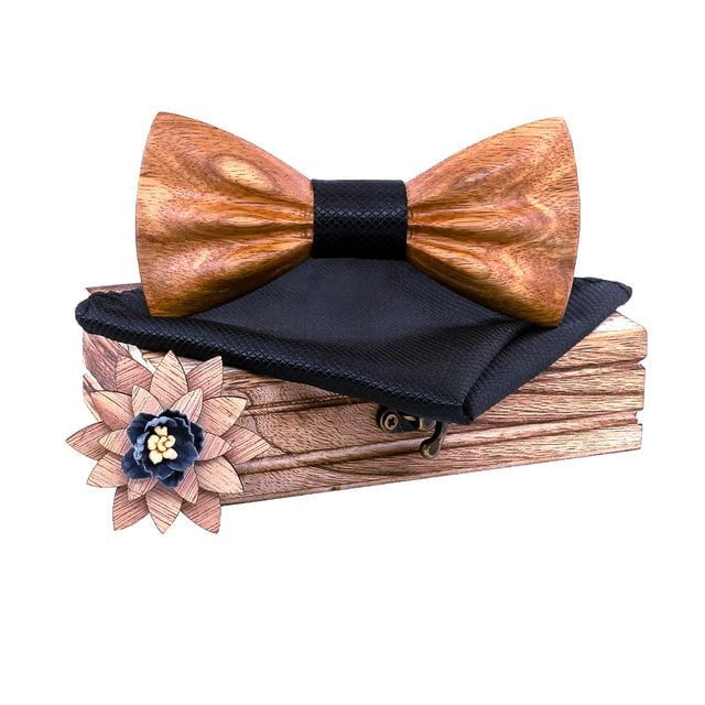 Coffret Noeud Papillon Bois Mariage - Oldies T277-C9