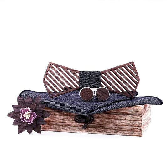 Coffret Noeud Papillon Bois Mariage - Refined