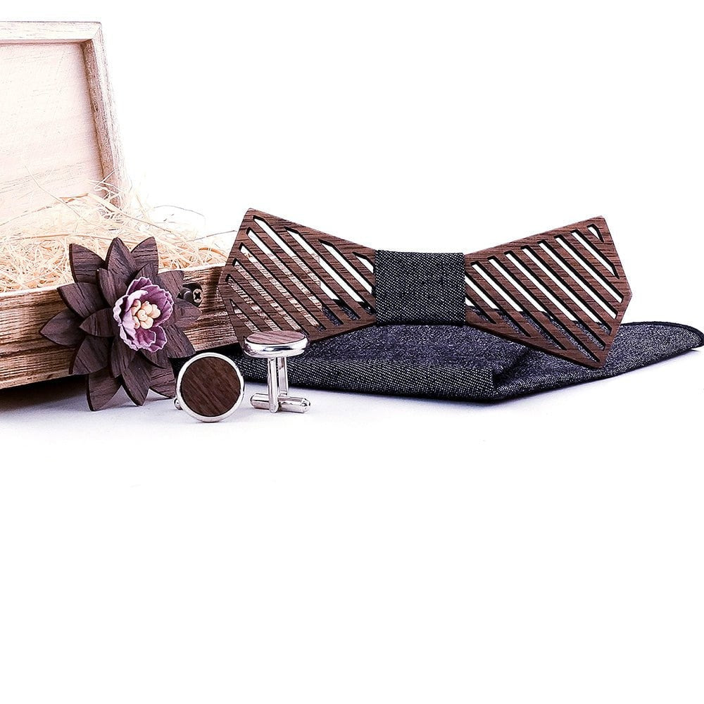 Coffret Noeud Papillon Bois Mariage - Refined