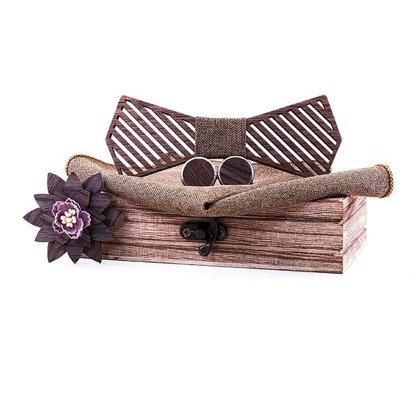 Coffret Noeud Papillon Bois Mariage - Refined T338-C3