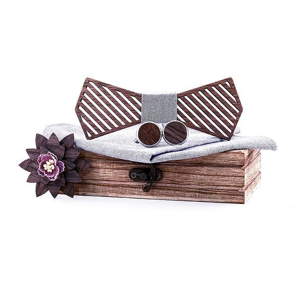 Coffret Noeud Papillon Bois Mariage - Refined T338-C4