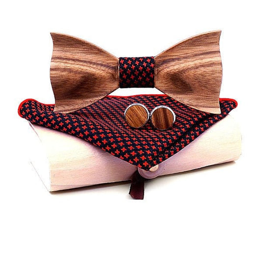 Coffret Noeud Papillon Bois Mariage - Rustika