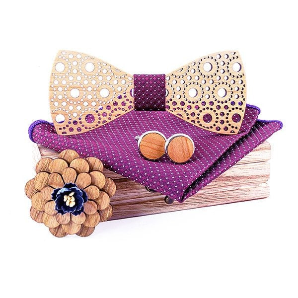 Coffret Noeud Papillon Bois Mariage - Sewing T299-C3