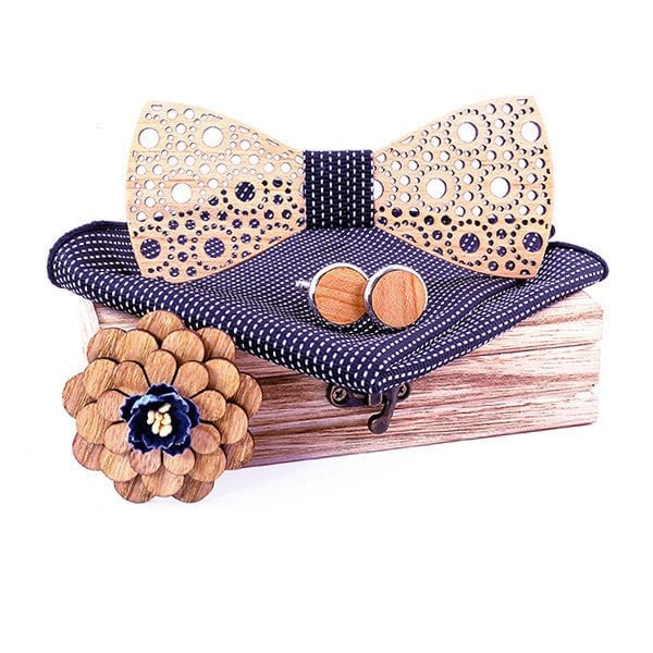 Coffret Noeud Papillon Bois Mariage - Sewing T299-C4