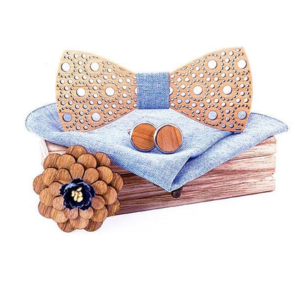 Coffret Noeud Papillon Bois Mariage - Sewing T299-C5
