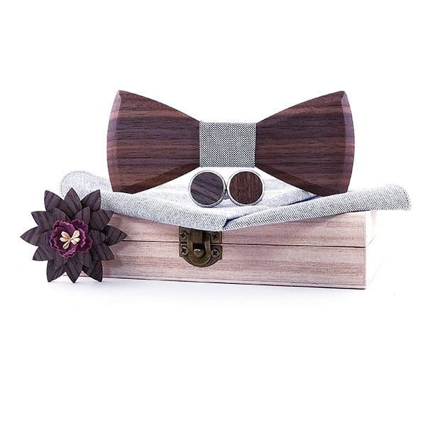 Coffret Noeud Papillon Bois Mariage - Smooth T336-C1
