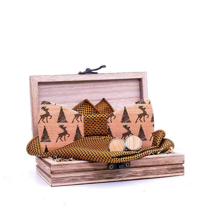 Coffret Noeud Papillon Bois - Noel