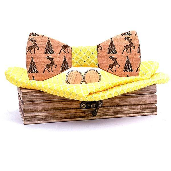 Coffret Noeud Papillon Bois - Noel