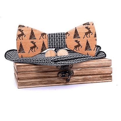 Noir Coffret Noeud Papillon Bois - Noel