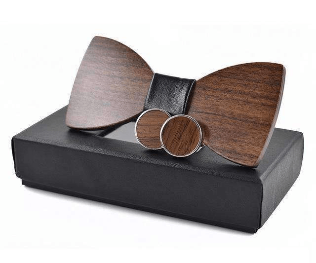 Noir Coffret Noeud Papillon Bois - Nuda