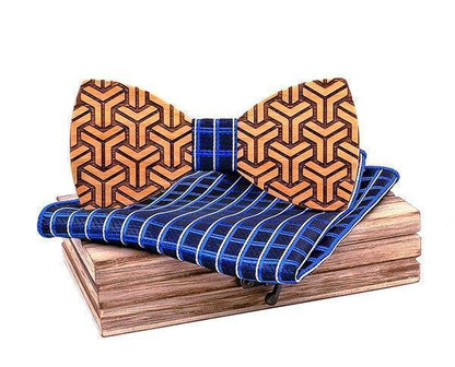 Bleu Raye Coffret Noeud Papillon Bois - Phalanger