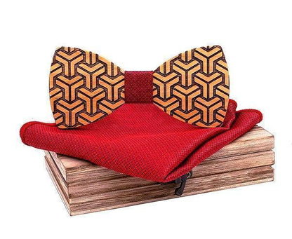 Rouge Coffret Noeud Papillon Bois - Phalanger