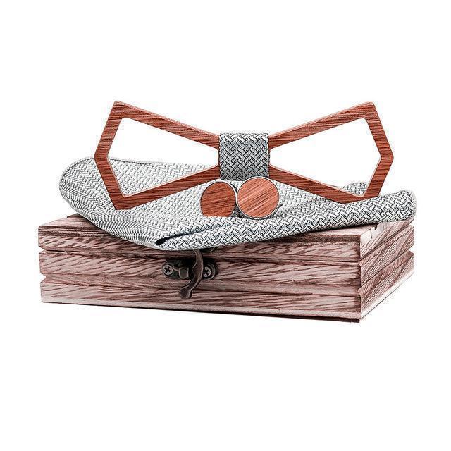 Coffret Noeud Papillon Bois - Pillar Gris