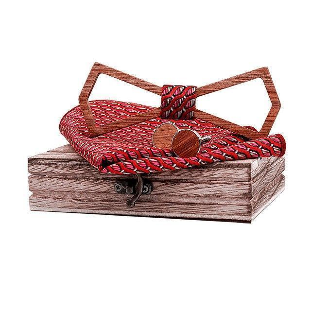 Coffret Noeud Papillon Bois - Pillar Rouge