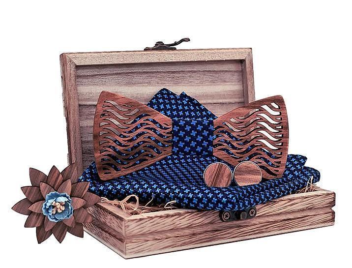 Coffret Noeud Papillon Bois - Stripe