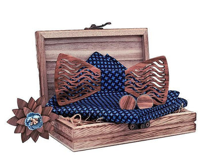 Coffret Noeud Papillon Bois - Stripe