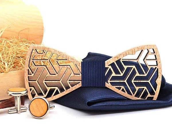 Coffret Noeud Papillon Bois - Tron Bleu Sombre
