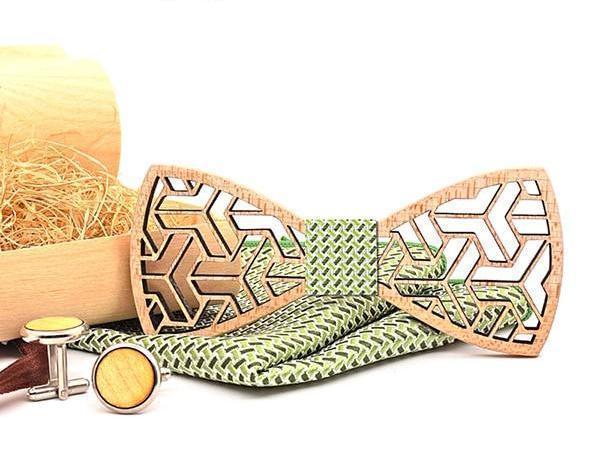 Coffret Noeud Papillon Bois - Tron Vert