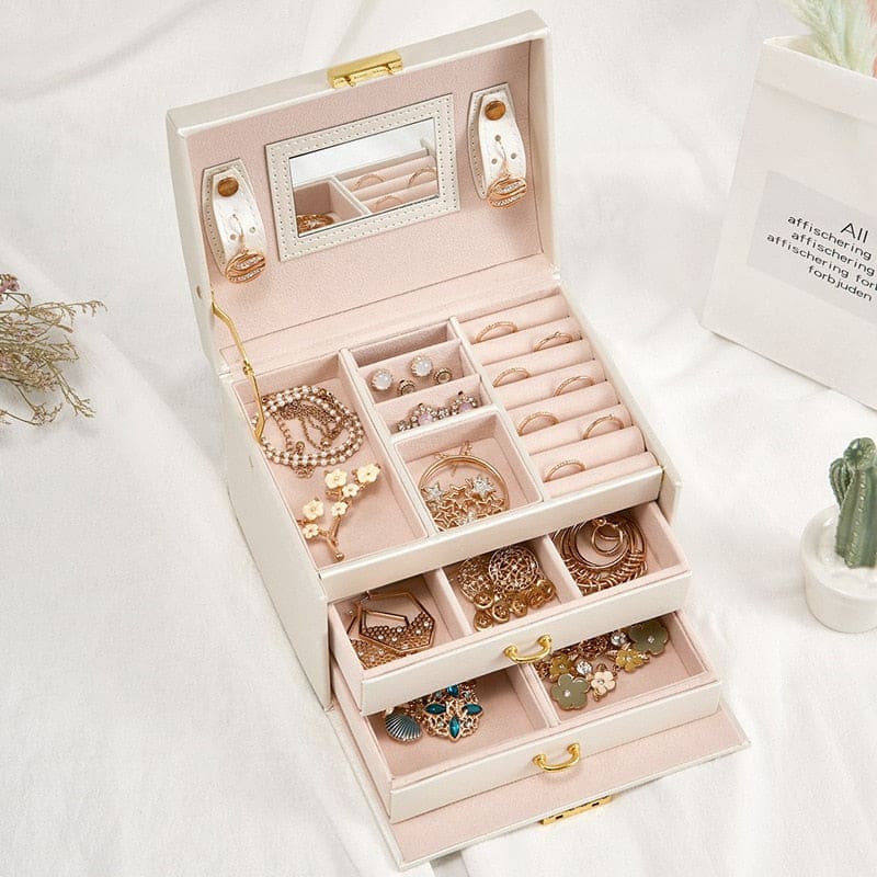 Coffret rangement bijoux à compartiments