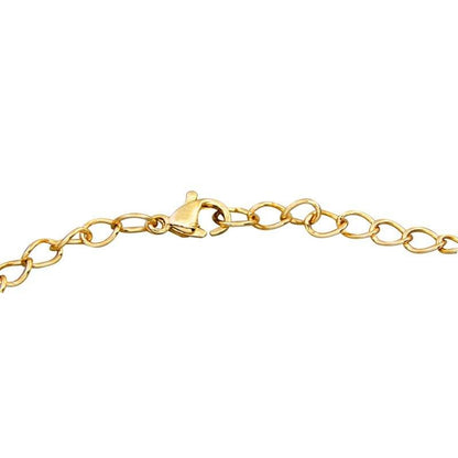 Collier avec pendentif médaillon en camée fleur plaqué or