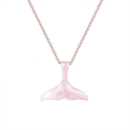 Collier avec pendentif queue de baleine en plaqué or / argent / or rose - MonPendentif